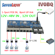 IVOBQ Reverse POE switch 8 RJ45 2 SC fiber Gigabit Ethernet switch media converter Fiber Optical UTP