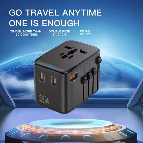 65W/45W GaN International Travel Adapter with 1USB 3 Type C GaN Fast Charging Adapter with EU AU US 
