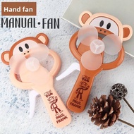 Manual Monkey Hand Press Fan For Kids Cute Cartoon Pressure Mini Pocket Fan Handheld Kids Toy Fan