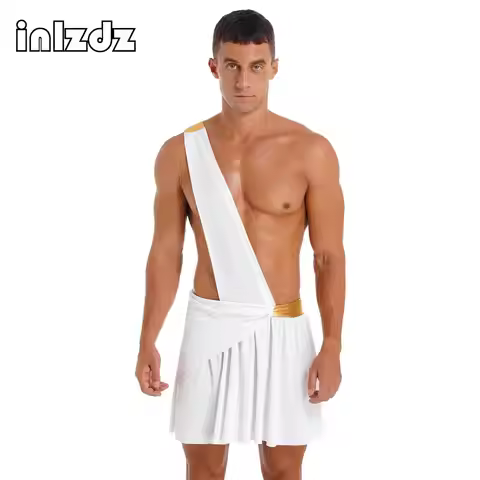 Mens Ancient Greek God Toga Costume Halloween Party Gladiator Roman Classic Tago Robe Dress Fancy Dr