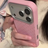 Meat Pink Apple 17AIR Full Screen Polka Dot Apple 17pro Shoulder Bag Doll Apple 17promax/16promax Ph