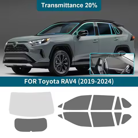 Pre cut Car Window Tint Film For Toyota RAV4 2019-2024 Black Mirror Foil Solar UV Protection Exterio