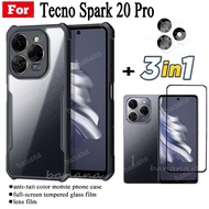 3 IN 1 Tecno Spark 20 Pro Anti-fall Mobile Phone Case for Tecno Spark 20C Spark20 Tempered Glass Fil