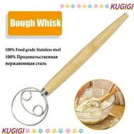KUGIGI Stainless Steel Coil Whisk Flour Mixer Stainless Steel  Flour Beater Flour Mixer