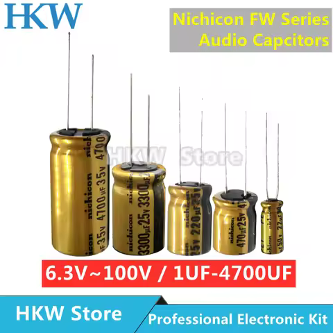10pcs NICHICON FW Series Electrolytic Capacitors HIFI Audio Capacitor 6.3V 16V 25V 35V 50V 63V 100V 