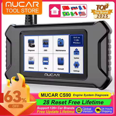 MUCAR CS90 Diagnostic Tools Engine System OBD2 Scanner 28 Reset Service Lifetime Free Update Auto Di