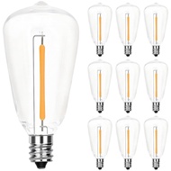 10 Pack ST38 LED Replacement Bulb, 1W fits E12 C7 Screw Base, AC 220V / DC 3V, Warm white 2700K Shat