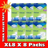 TENA VALUE ADULT TAPE DIAPERS (M10/L8/XL8 X 8 Packs)