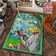 Van Gogh Decorative Carpet Almond Flower Oil Painting Decor Study Work Corner Bedroom Living Room Of