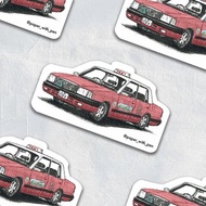 香港手繪貼紙: 的士