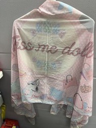泰國品牌 Kiss Me Doll  粉色包包圖騰印花絲巾 scarf