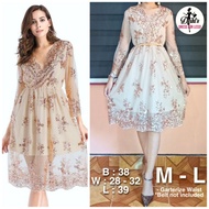 Elegant Glittery 3/4 Sleeves Ninang Maxi Dress