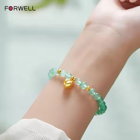 FORWELL Green Crystal Bead Bracelet Minimalist High-Quality Women's Jewelry Gift for Girlfriend Birt