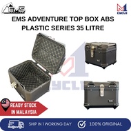🔥 EMS ADVENTURE ALUMINIUM DESIGN ABS PLASTIC TOP BOX MOTORCYCLE 35L 45L BLACK | BOX MOTORSIKAL | TOP