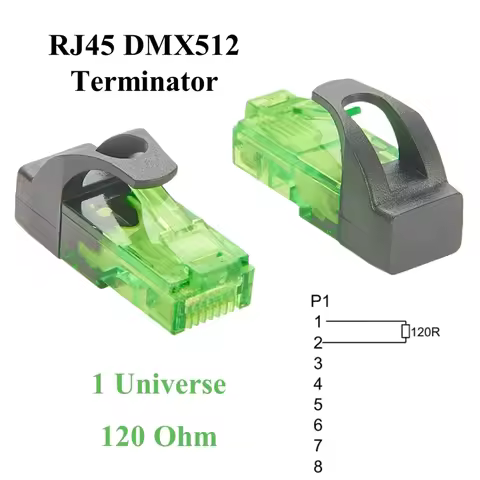 RJ45 120 Ohm DMX512 Terminator 1 Universe RJ45-DMXTERM-120 RJ45 8P8C End of Line Termination Resisto