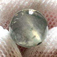 ~~ $6500/Piece (Large Single Bead) 9.2mm High Ice Glass Snowflake Cotton Jade~Natural Burmese Jade A