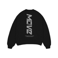 HITAM Dominate Labs Oversized Crewneck Boxy Move Black