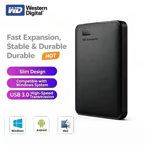 Western Digital WD Elements 1TB 2TB External Hard Disk SSD 4TB USB 3.0 Portable External Hard Drive 