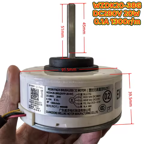 DC280V 20W 0.1A 1300r/m WZDK20-38G Inverter air conditioner DC-AC brushless internal motor