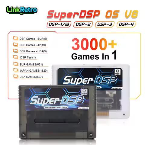 LinkRetro 3000 In 1 SuperDSP Game Cartridge MicroSD Game Loader for SNES and Super Famicom Consoles