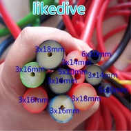 【shiye】☂○❂ 1Meter Blue/Red/Black/Green Spearfishing Rubber for Fishing 5mm×10mm 6mm×10mm 3mm×14mm 3mm×16mm 3mm×18mm Speargun Rubber Sling Rubber Bands Tube Nature Latex