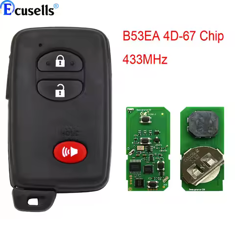 Keyless Go 3 Buttons Remote Key Fob For Toyota Land Cruiser LC100 2007+ 4D-67 Chip 433MHz Light Gray