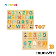 Hi Pando Alphabet and Number KNOB Puzzle by EducratePH Alphabet Puzzle Number Puzzle