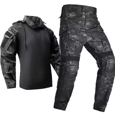 G3 Tactical Uniform Combat Suits Camo Suits Wear Resistant Sets Cargo Pants +Pad Airsoft Hiking Camp