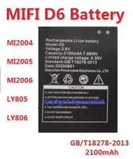 Mifi D6 battery / D5  / D6+ /  D7 / D9 / Yes MF25 BLK670 / B9010 battery A56618 SC801 SC-801 M10 / A