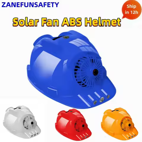 Solar Fan Helmet With 2 Turbo Fans 3 Strong LED Lights 12000mAh Power Bank Thermomete Compass Solar 