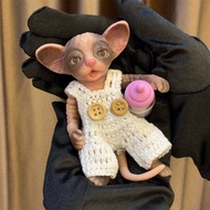 11 ซม.ล้างทําความสะอาดได้มินิตุ๊กตาแมวซิลิโคนพร้อมผิวทาสีสัมผัสนุ่มเหมือนจริงน่ารัก Reborn ตุ๊กตาแมว