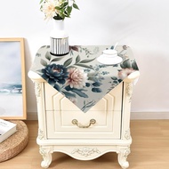 1Pc Floral Print Square Tablecloth Kitchen Living Room Decoration