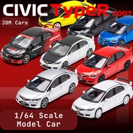 DCT 1/64 HONDA CIVIC TYPE R FD2 TOY CAR DIECAST MAINAN DECORATION JDM COLLECTION MINIATURE WITH ACRY