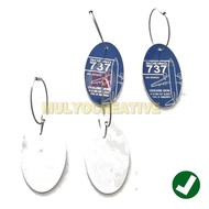 GANTUNGAN Boeing 737 Airplane Keychain Blue Metal Keychain