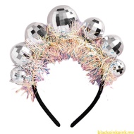 BLACK Disco  Headband Bachelorette Party Accessory 70s Disco Costume Hair Hoop