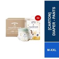 [Carton] Hoppi RoyalDream Baby Diaper Pants M42/L38/XL32/XXL28 (4 Pack) 100% 7 Chemicals-Free*
