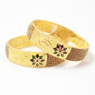 Matt Gold Ethnic Indian Bangles New Design - Set of 2  Artlah Gelang Tangan  Indian Bangles