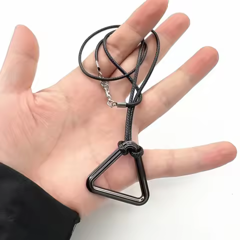 Anime Chainsaw Man Necklace Cosplay Denji Pochita Pendant Jewelry Triangular Pull Ring Prop Choker L