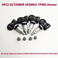 New 4Pcs 01734809 Tire Pressure Monitor TPMS Sensor For Geely Emgrand Coolray EV500 EV450 Vision X3 