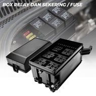 Fuse Box Fuse Relay Holder Box 12 Slots 6-Relay 6-Fuse Fuse Holder Box Set Car Relay Box