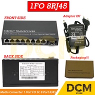 Fiber Optic Media Converter 1 Port FO SC 8 Port LAN RJ45 Fiber Switch