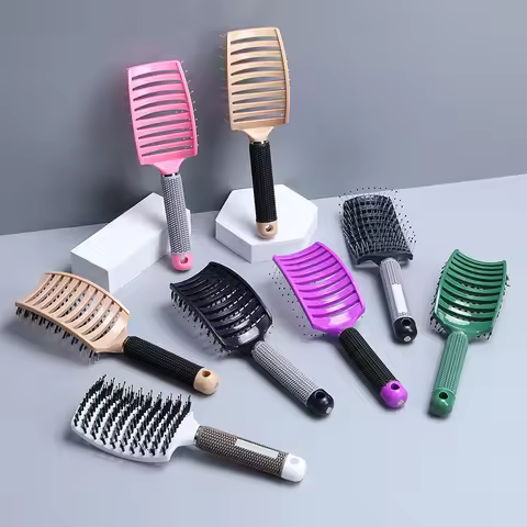 Bristle Hair Brush Denman Brush for Curly Hair Scalp Massage Comb Detangling Hairbrush for Women Pro