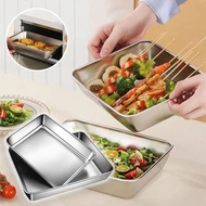 Stainless Steel Serving Trays - Food Tray - Buffet Presentation Tray - Rectangular, Nonstick Pan - Grill Fish Baking Plate - Cake, Fruit, Dessert Plate - for Kitchen Storage