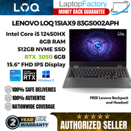 Lenovo LOQ 15IAX9 i5 12450HX 8gb ram 512 SSD 15.6" FHD RTX 3050 83GS002APH