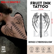 INKMELAB - WINGS CYBERSIGILISM Fruit Ink Temporary Tattoo 46X31 - Semi-Permanent Temporary Tattoo La