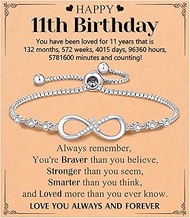 Infinity CZ Cross Bracelet, 10th 11th 12th 13th 14th 16th 18th Birthday Gift 5th 8th Graduation Chri