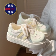 2026 Women's Thick-Soled White Shoes Dopamine Campus Shoes Campus Wear White Shoes All-Match Casual 