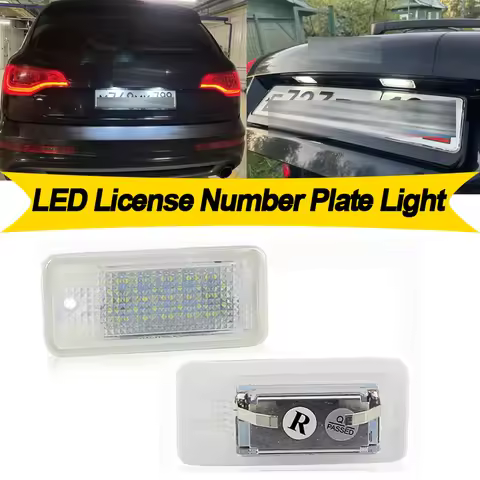 2PCS For Audi A4 B6 B7 Q7 4L A3 8P A6 C6 A5 8F A8 D3 D4 S3 S4 RS4 6 6000K White Error Free LED Licen