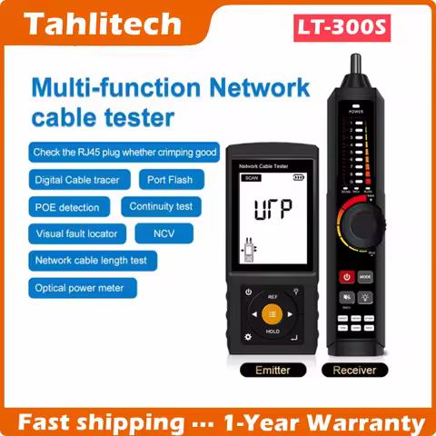 3-inch Network Cable Tester LAN RVV Telephone Wire Tracker Tracer for UTP RJ45 RJ11 BNC Detector Rec