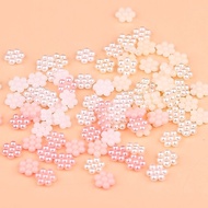 8mm 5pcs Mini Pearl Floral Resin Cream Art Craft DIY Accessories Phone Case Hair Clip 迷你树脂珍珠花朵奶油胶手机壳
